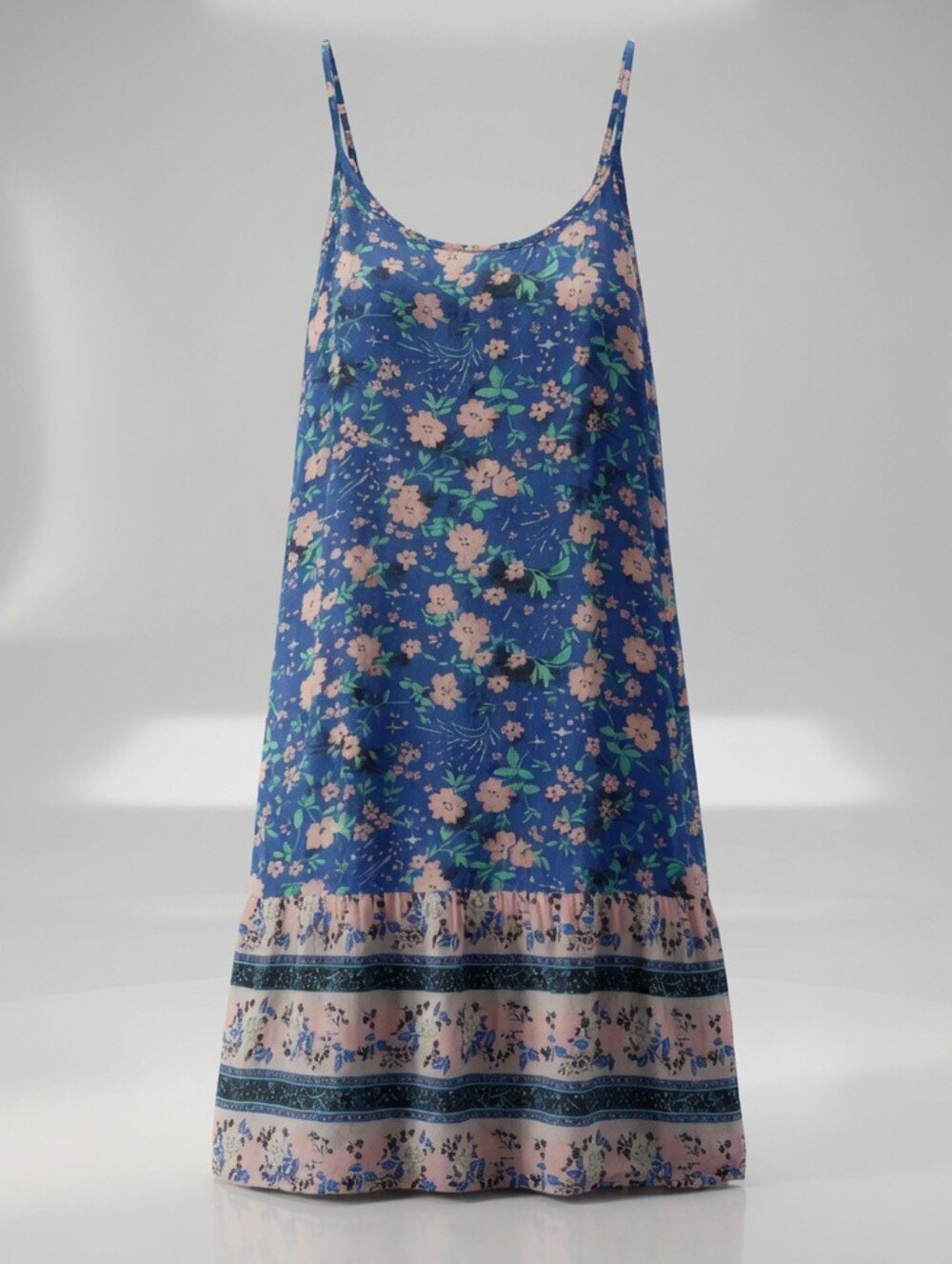 Blue Floral Summer Dress By Qearal Size Small